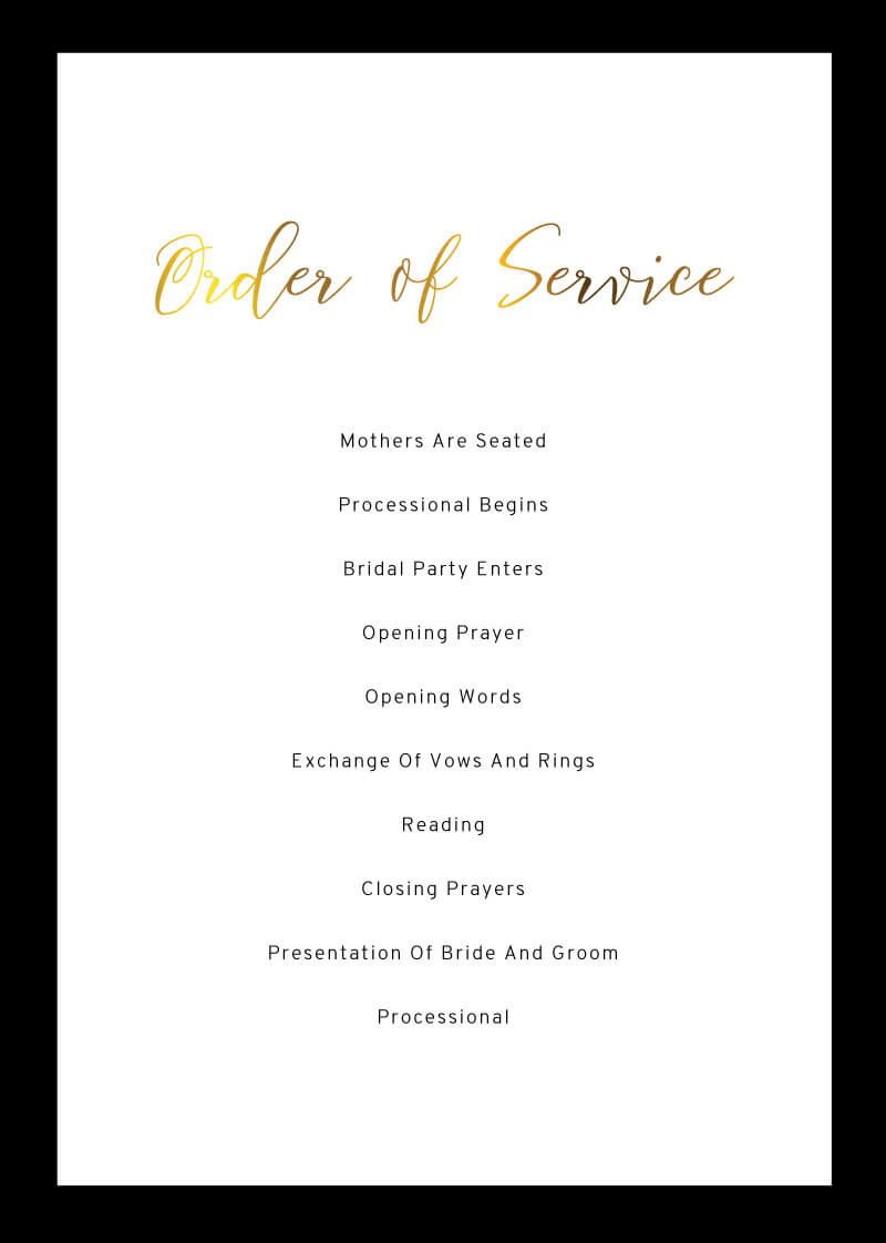 Sleek Border Wedding Programs - Foil Stamp design preview