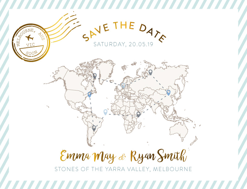 Lets Travel Together Save The Date - Foil Stamp design preview
