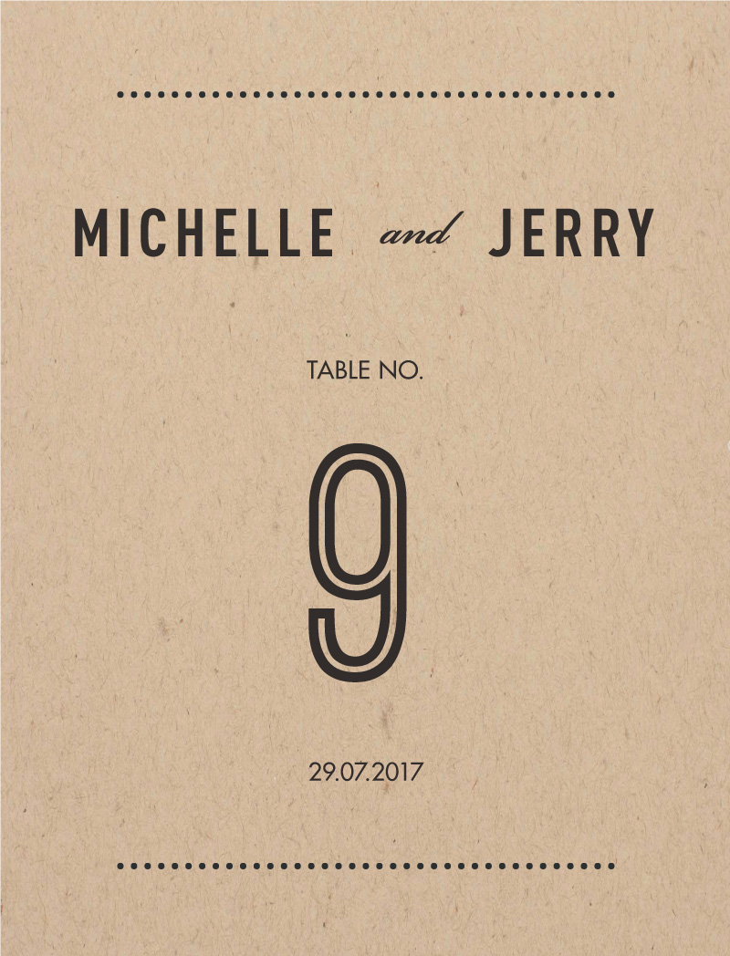 Woodstock Table Numbers - Digital Printing design preview