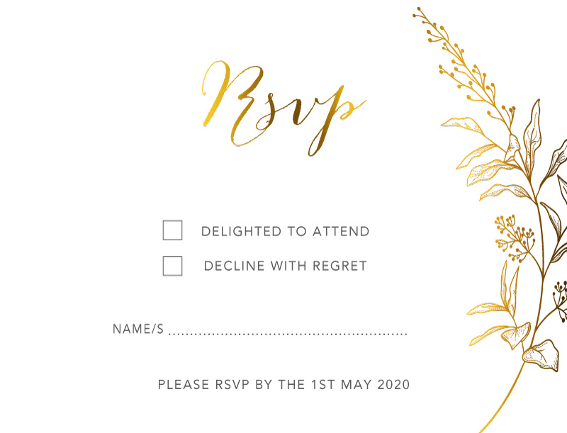 Saint Mary RSVP Cards - Foil Stamp design preview