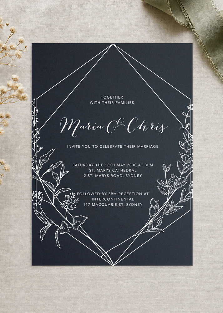 Saint Mary Wedding Invitations - White Ink design preview