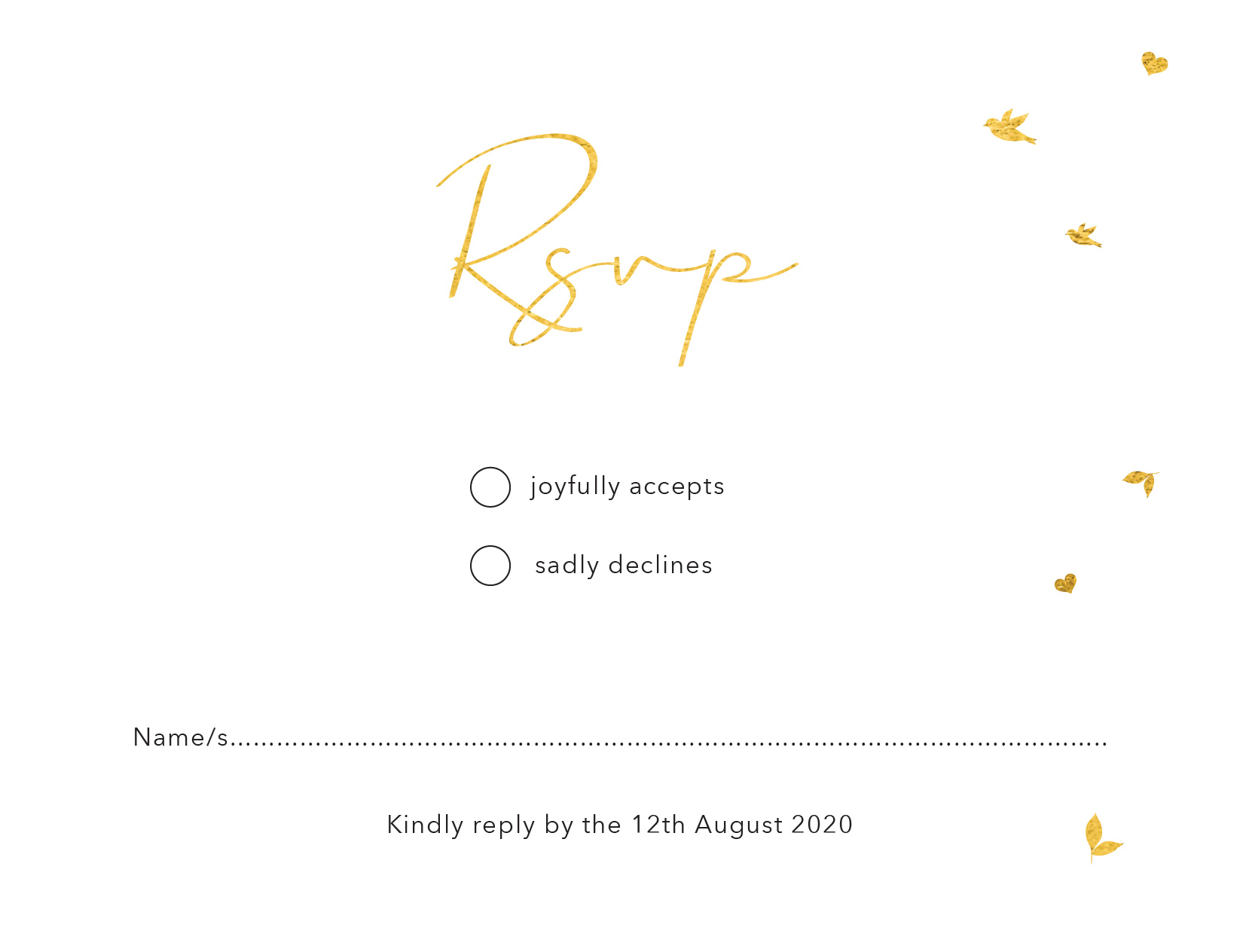 Love Tree RSVP Cards - Foil Stamp design preview