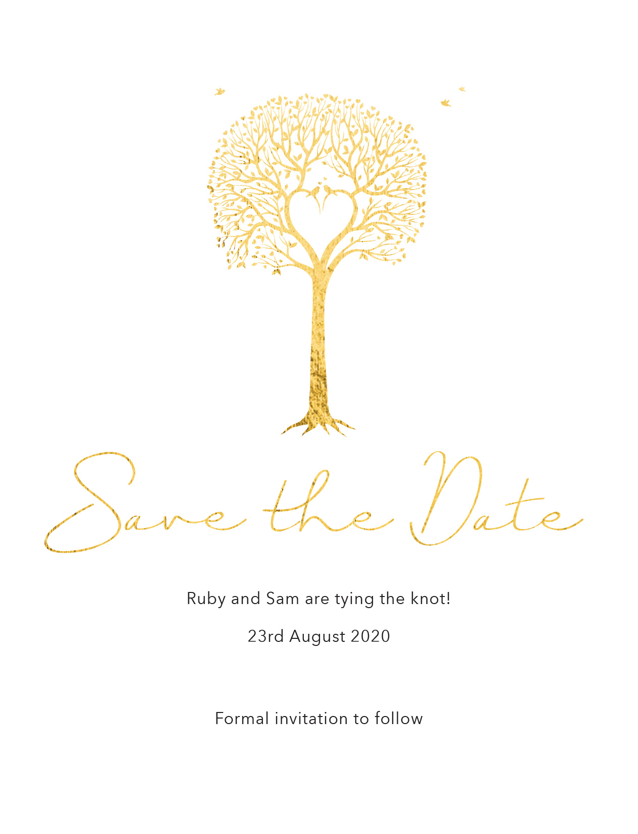 Love Tree Save The Date - Foil Stamp design preview