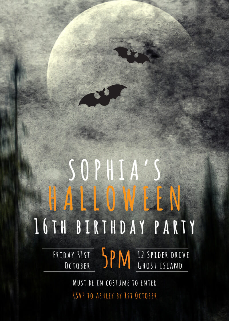 Dark Night - Birthday Invitations