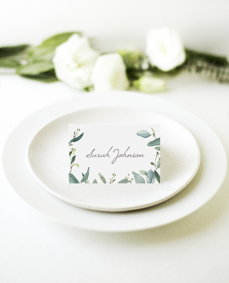 Botanical Geo Wedding Place Cards - Digital Printing design preview