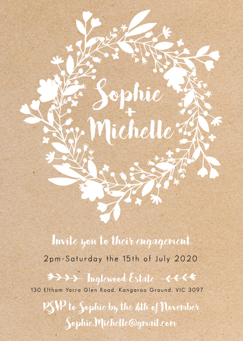 Folk Love - Engagement Invitations