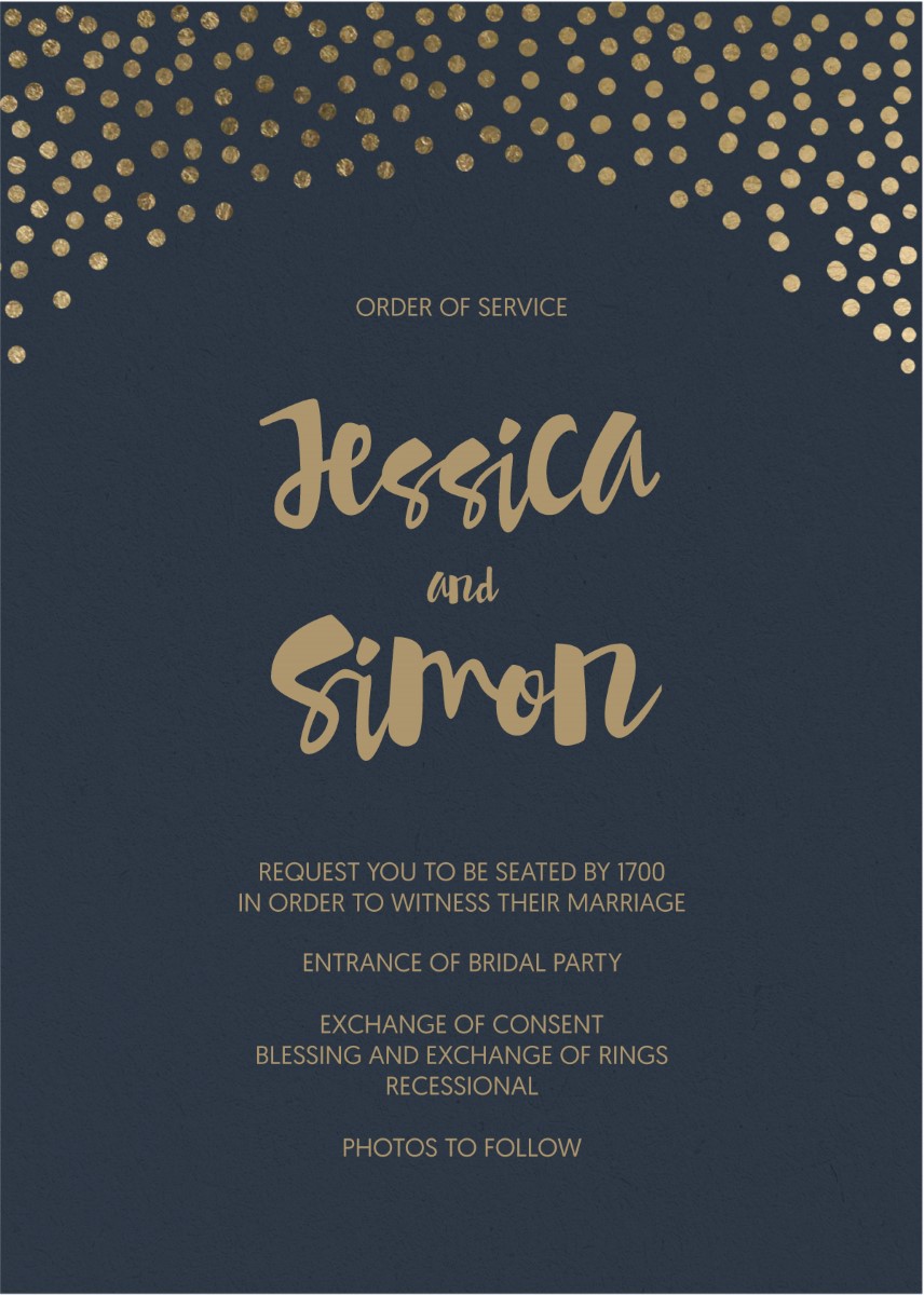 Foil Of Dreams Wedding Programs - Colour Stock + Foil design preview