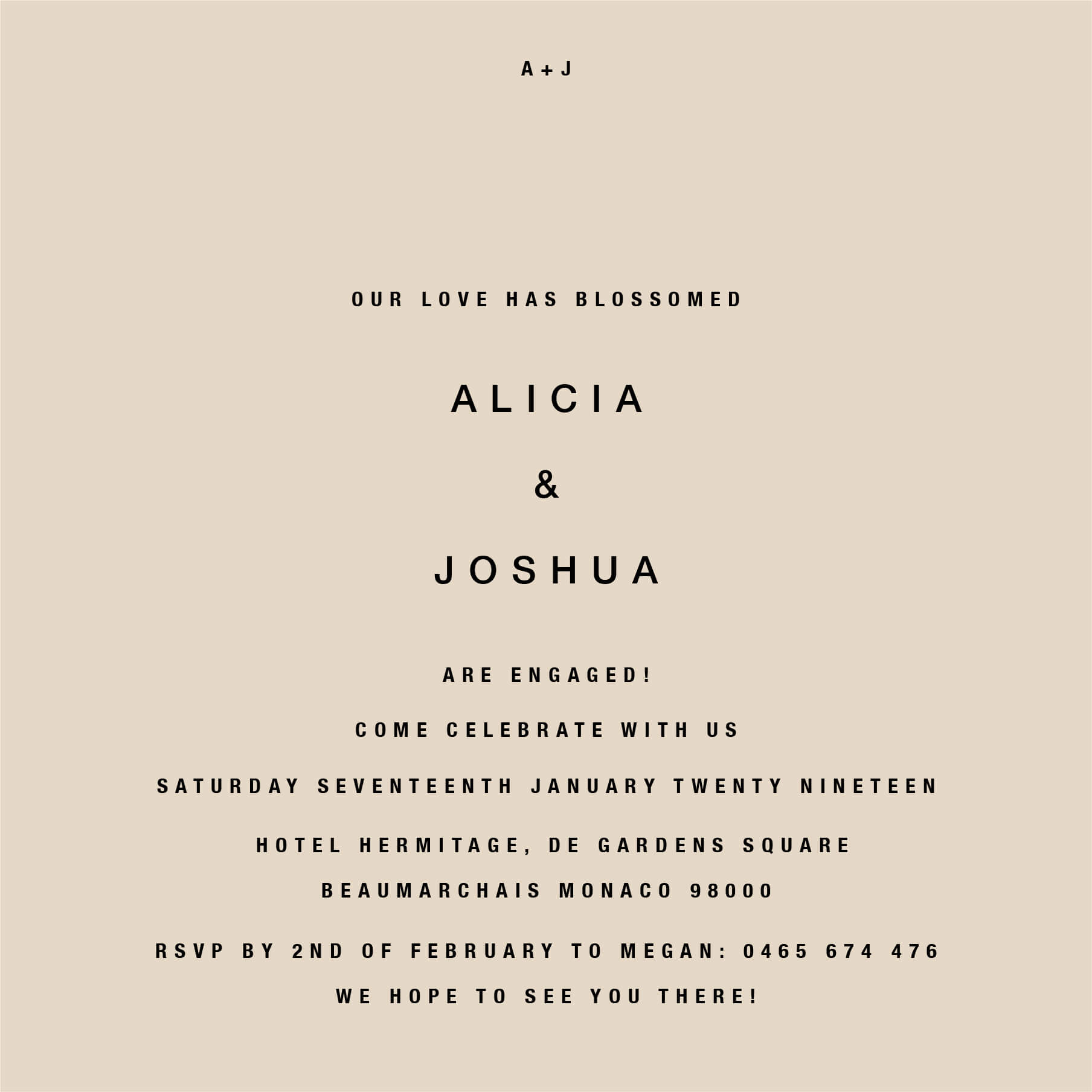 Medinilla - Engagement Invitations