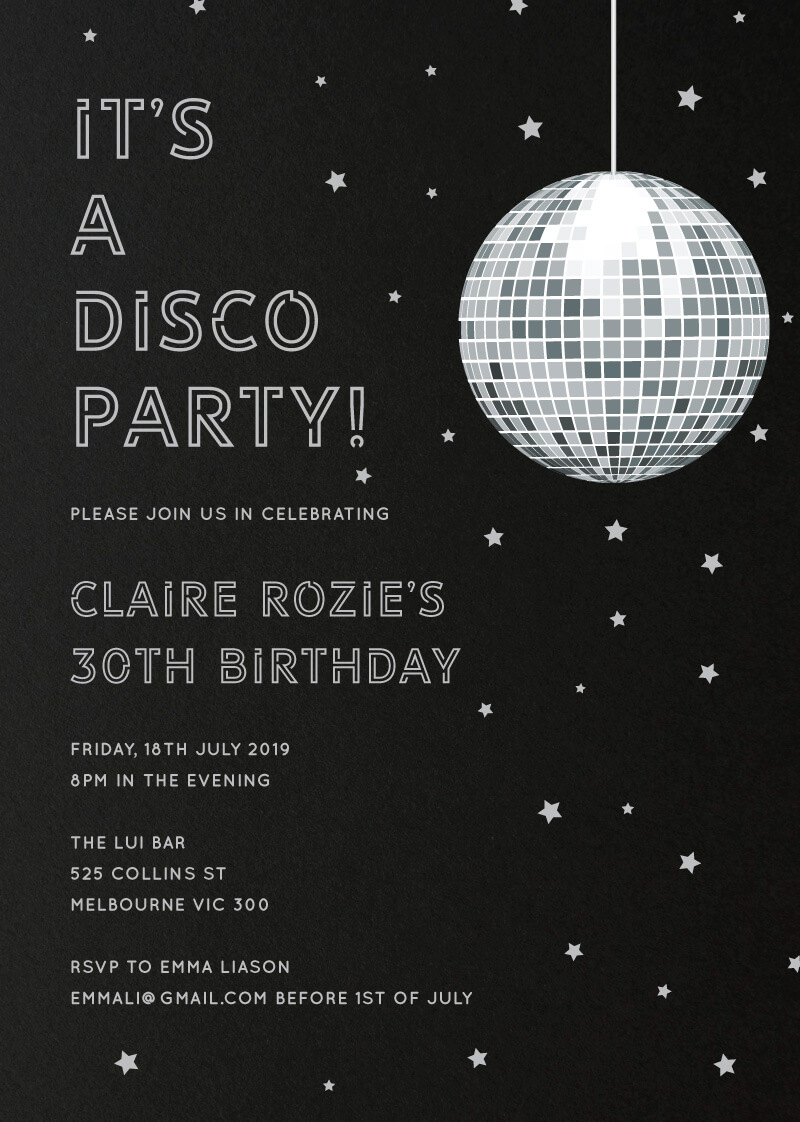 Dance Like A Star - Birthday Invitations