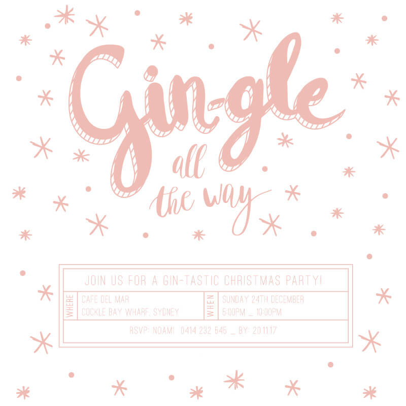 Gin - Christmas Party Invitations