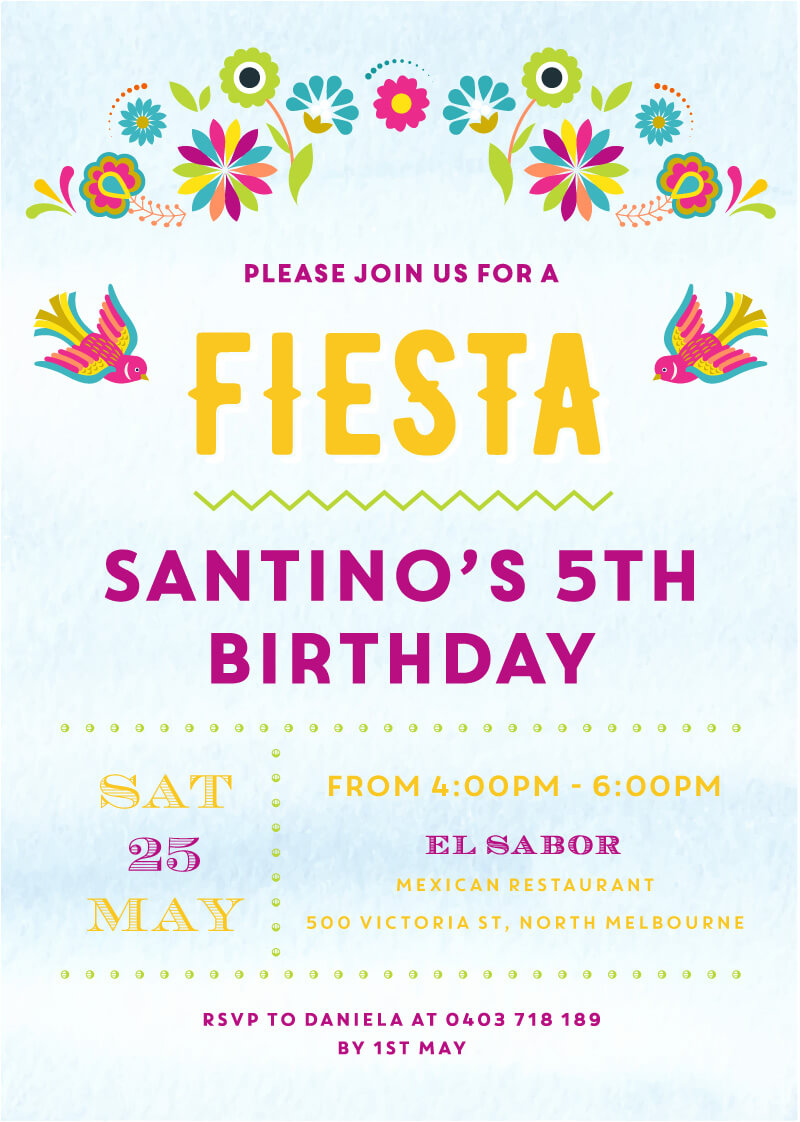 Mexican Floral - Birthday Invitations