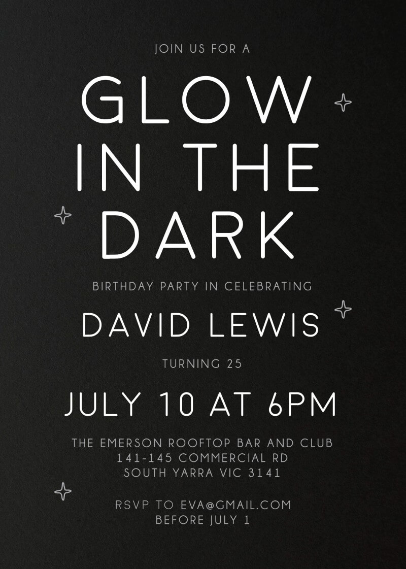 Light Oh Light - Birthday Invitations