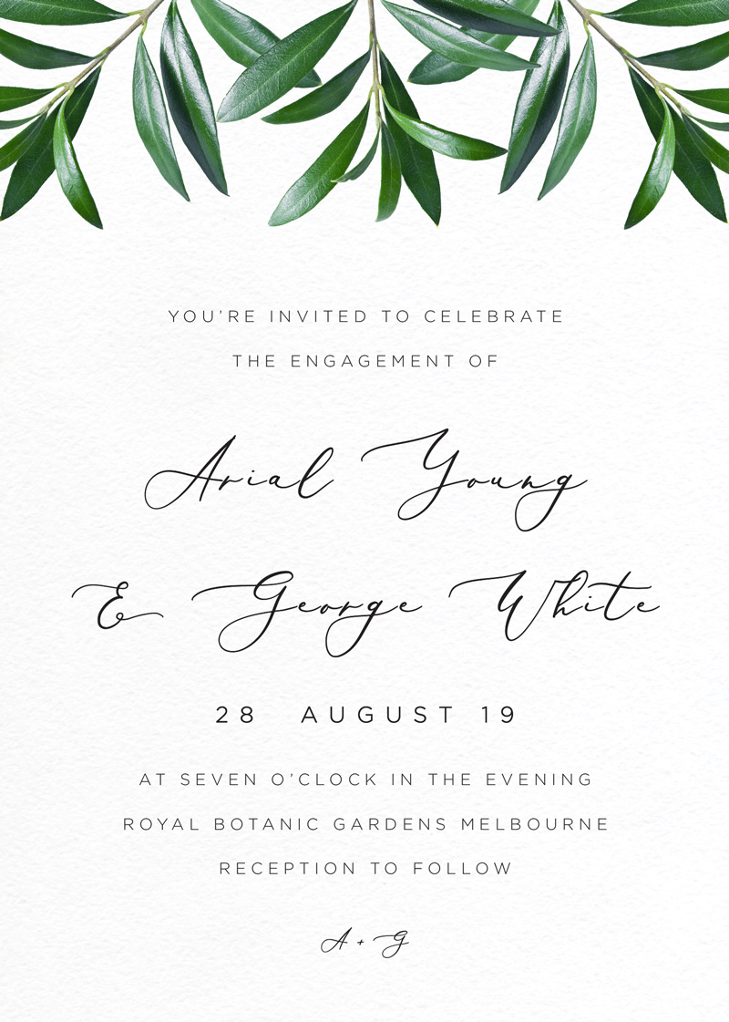 Olive - Engagement Invitations