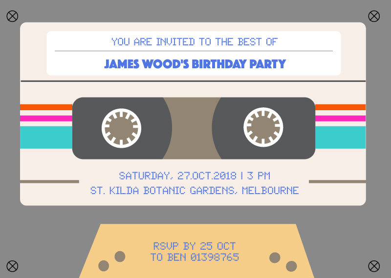 Back To The 90s Birthday Invitations - Digital Printing design preview