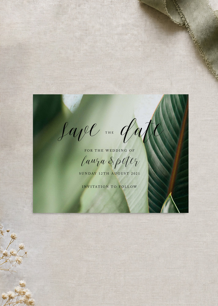 Tropical Leaves - Save The Date