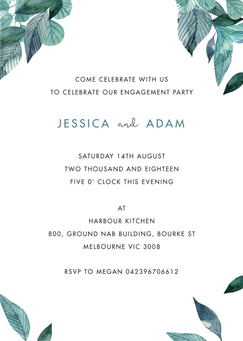 Stylistically Green - Engagement Invitations