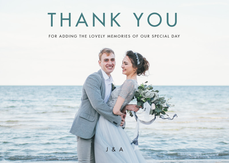 Stylistically Green Wedding Thank You Cards - Digital Printing design preview