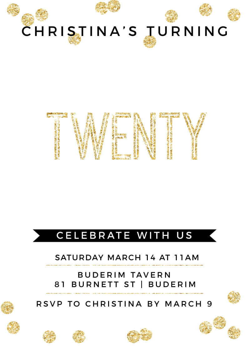 An Event Worth Celebrating Birthday Invitations - Metallic Prints design preview