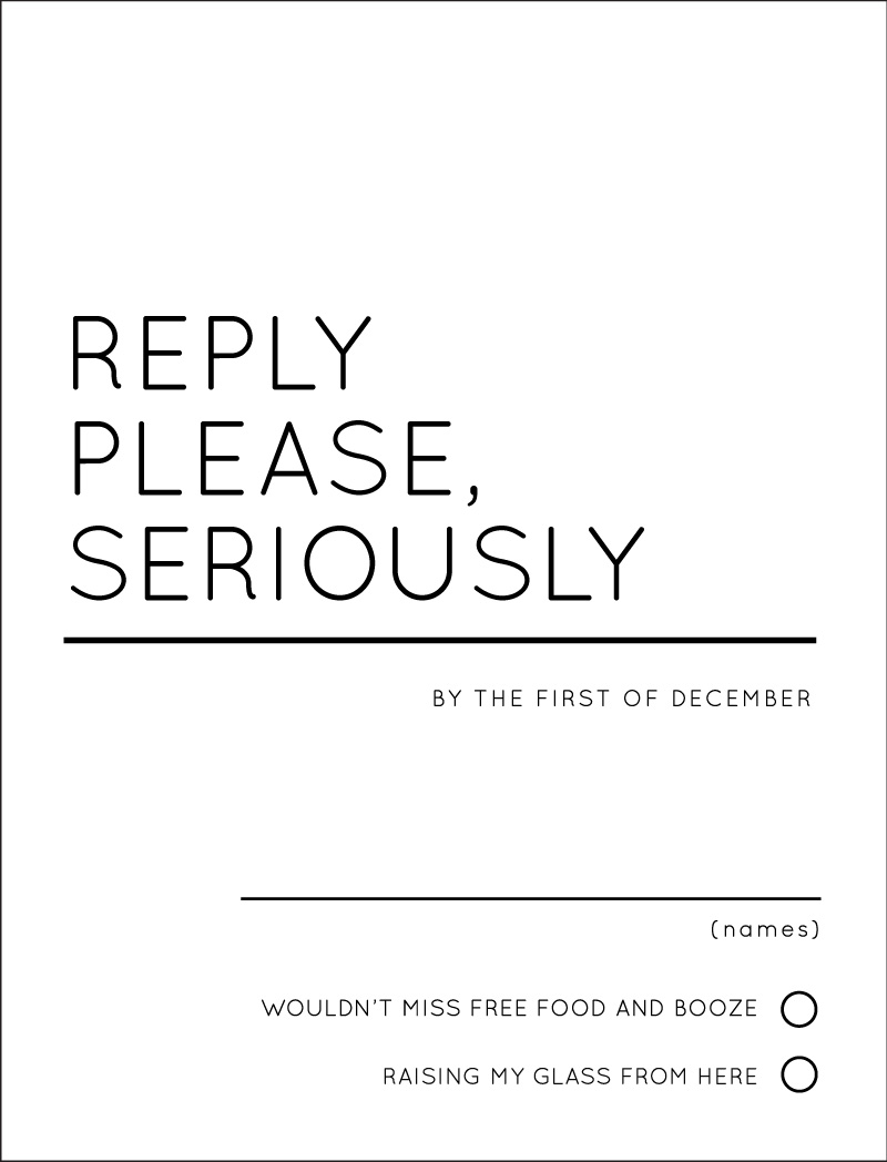 Sweet And Salty RSVP Cards - Letterpress design preview