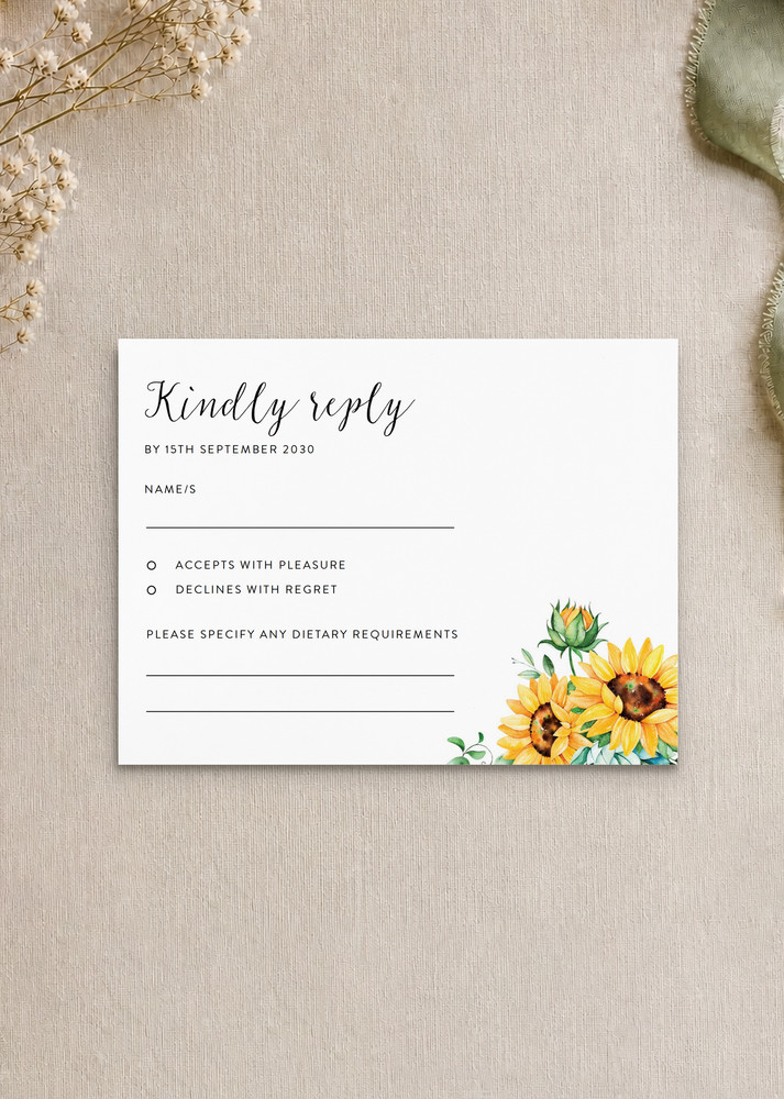 Sunflower - RSVP Cards