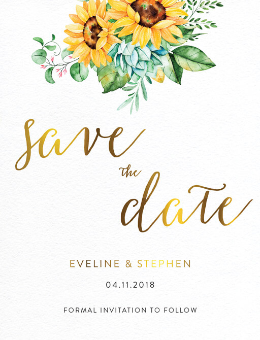 Customise Sunflower Save The Date by Paperlust