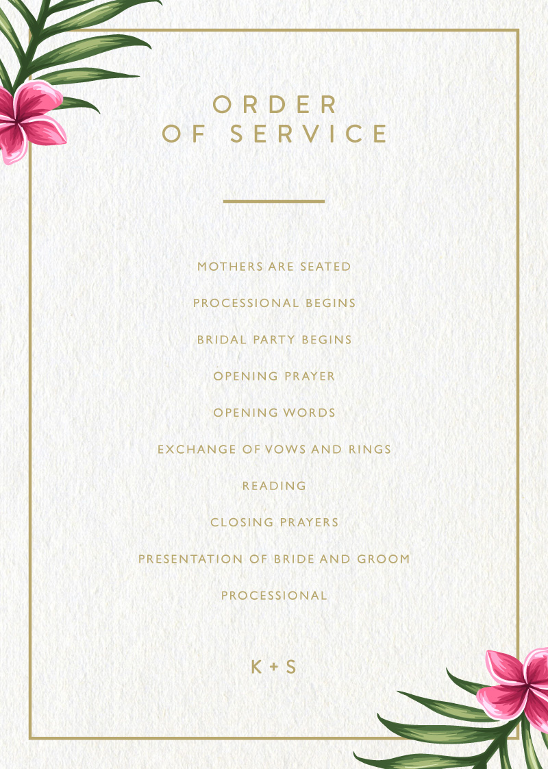 Sweet Tropical - Wedding Programs