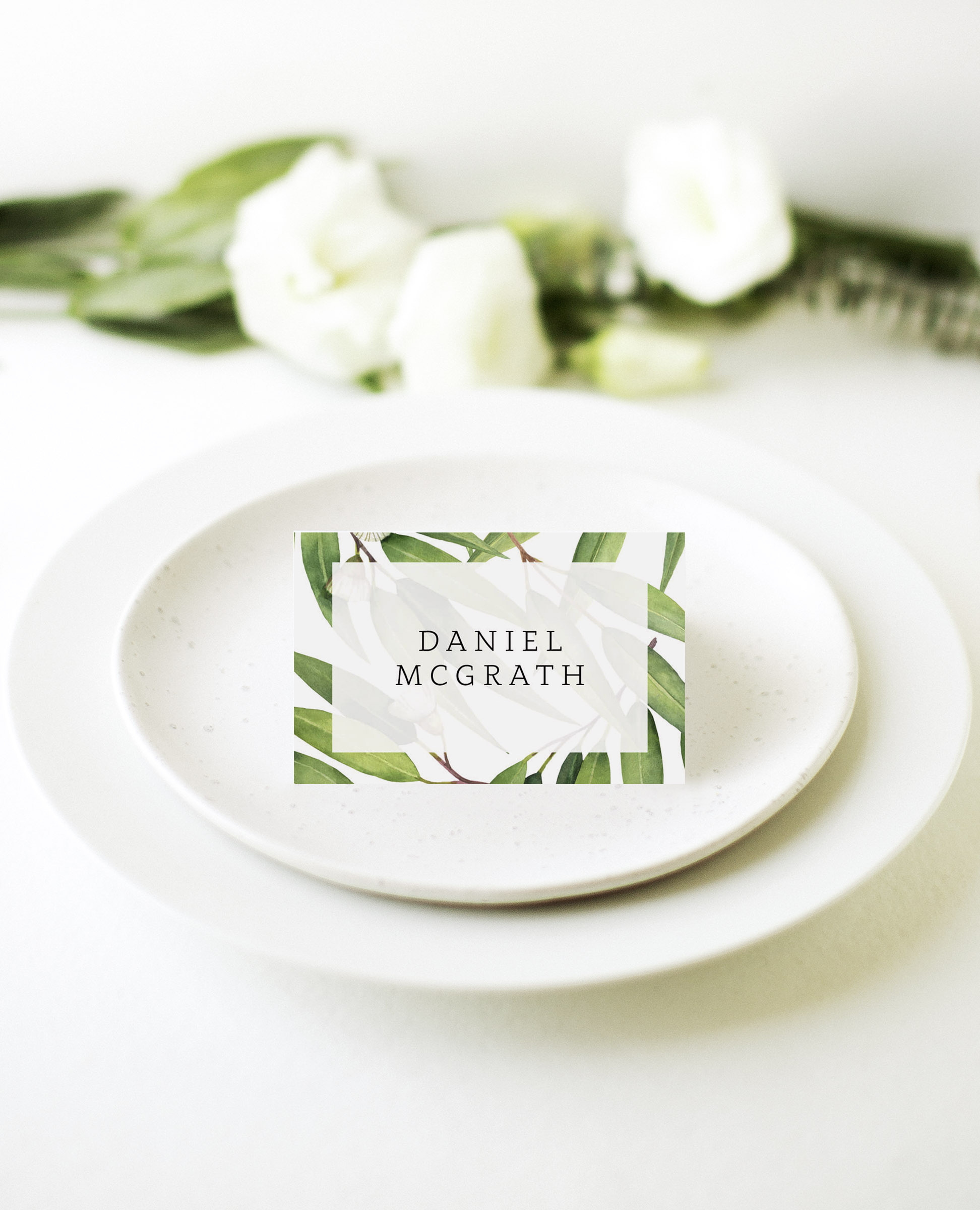 Flowering Gum Wedding Place Cards - Digital Printing design preview