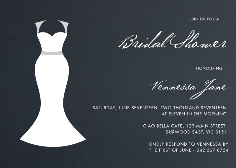 Mermaid Bridal Shower Invitations - White Ink design preview