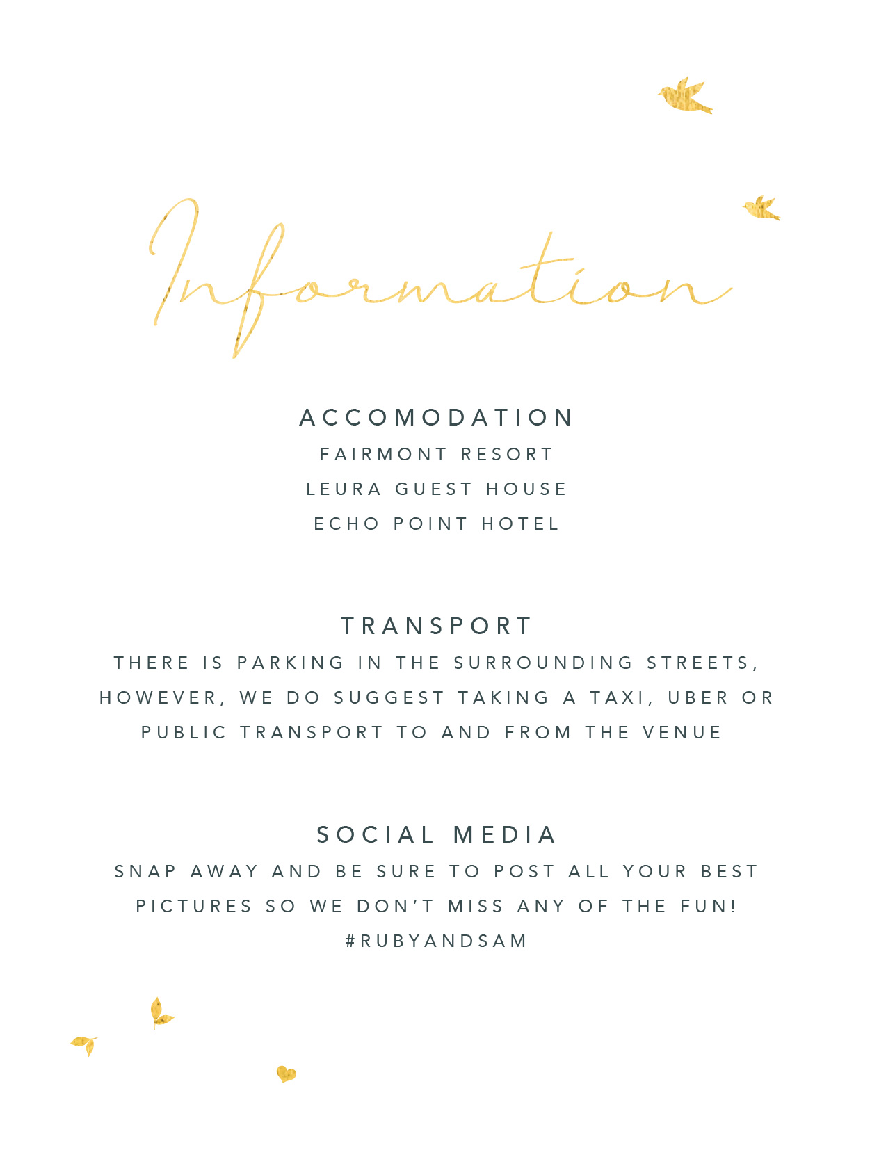 Love Tree Information Cards - Flat Foil design preview