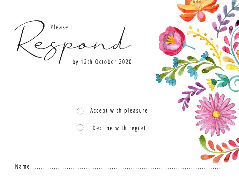 Fiesta De Bodas RSVP Cards - Digital Printing design preview