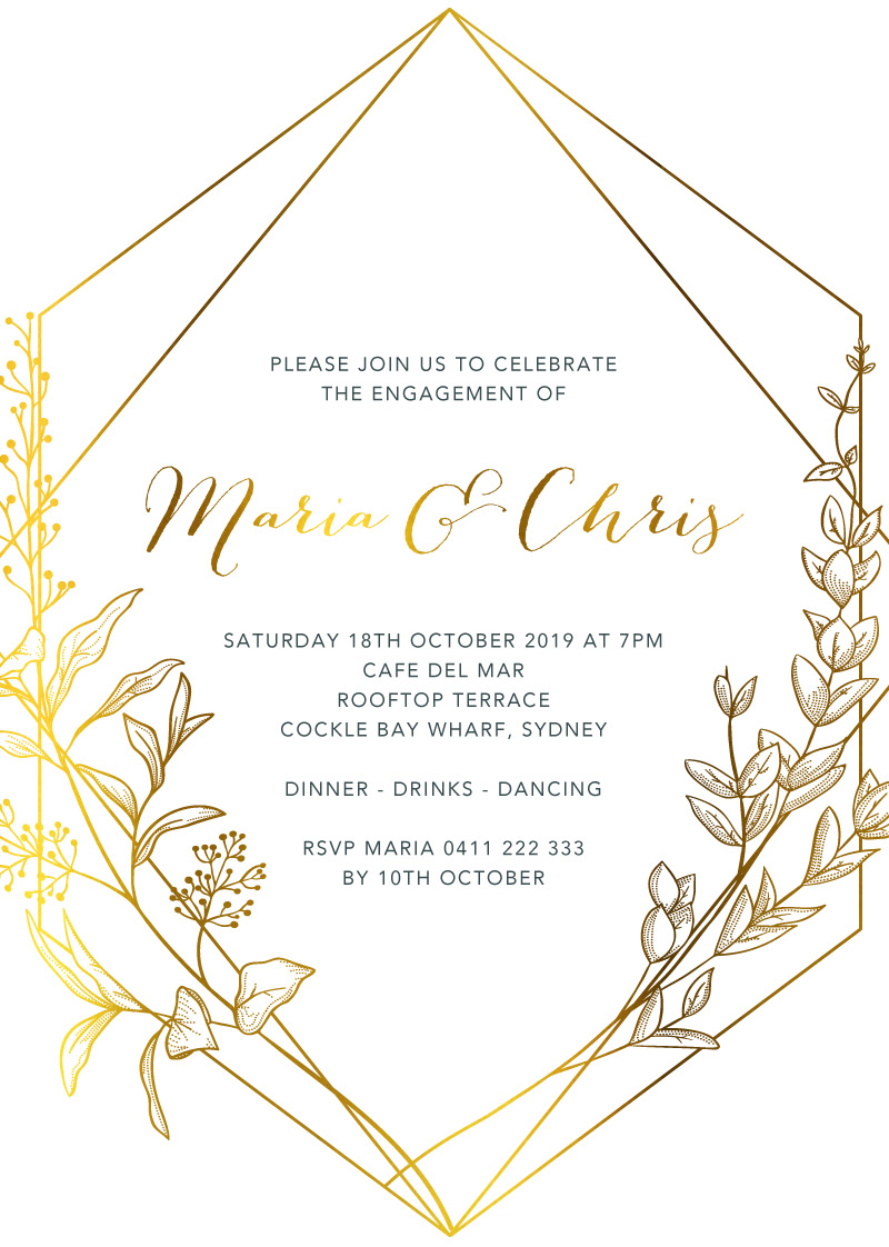 Saint Mary Engagement Invitations - Flat Foil design preview