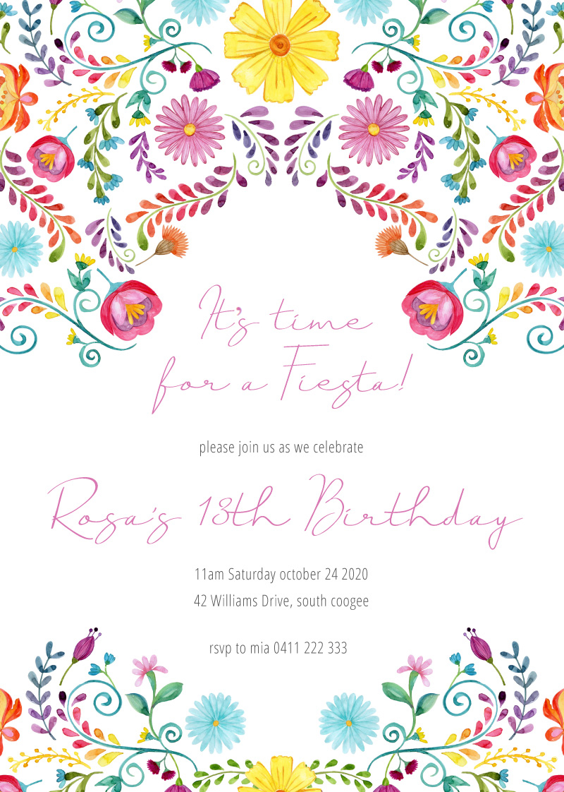 Fiesta Colorida - Birthday Invitations