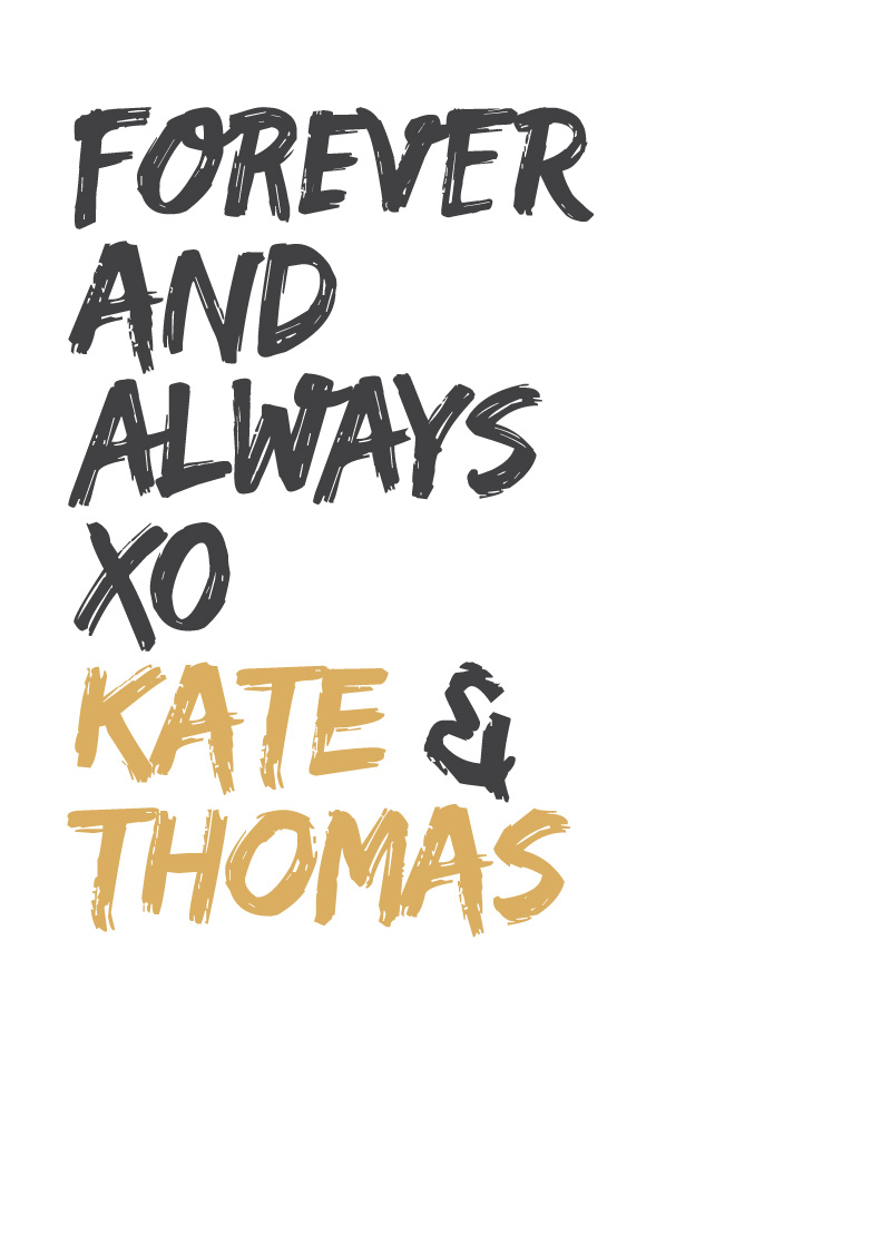 XO Wedding Thank You Cards - Flat Foil design preview