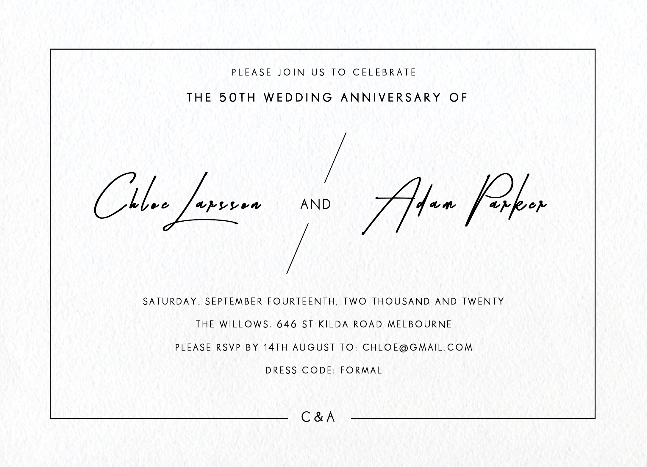 Modern Mode - Wedding Anniversary Invitations