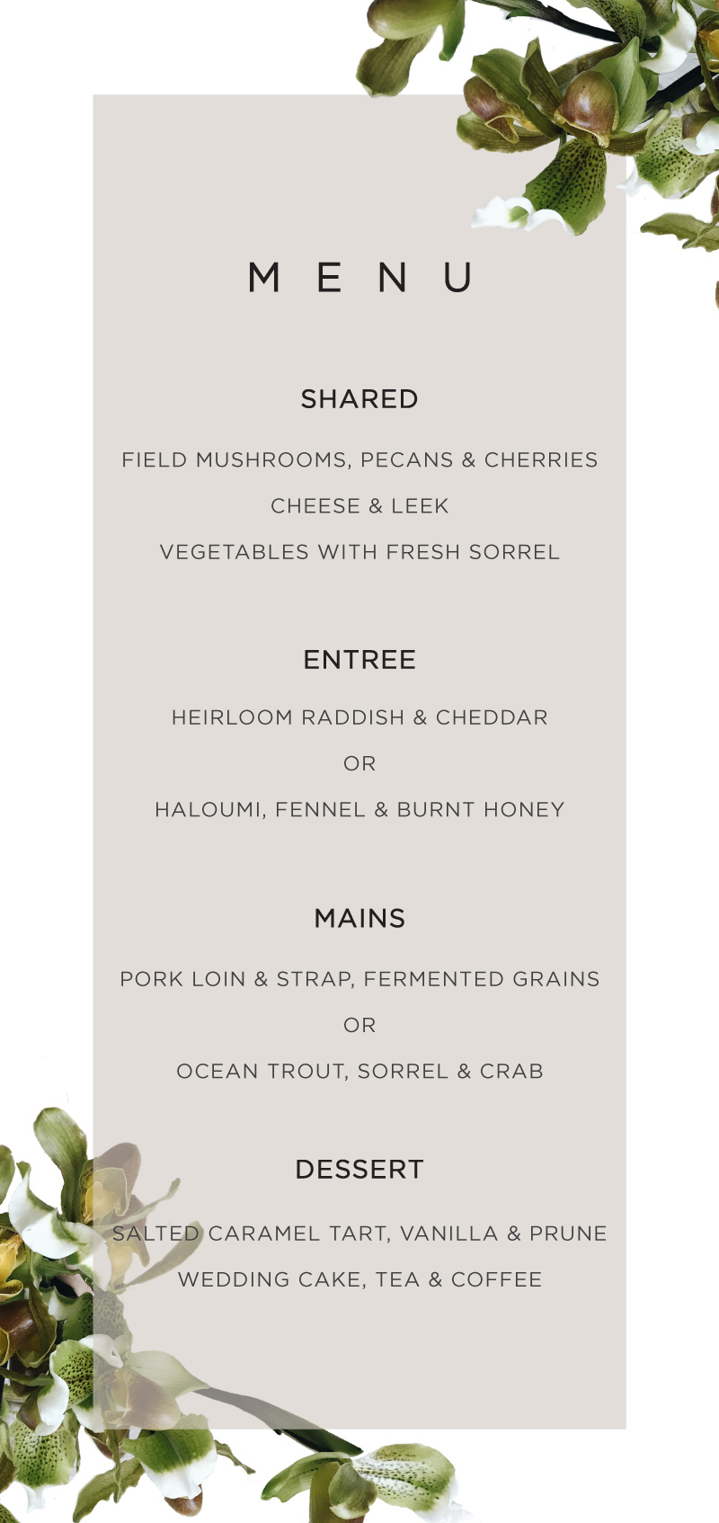 Sophia Kaplan Wedding Menu - Digital Printing design preview