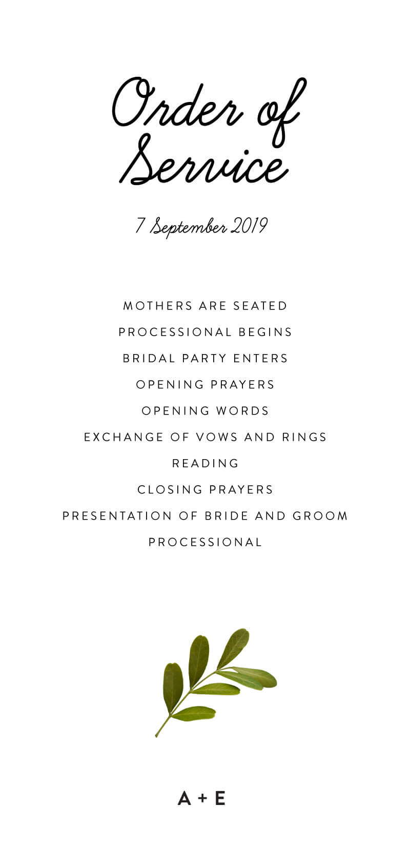 Leif - Wedding Programs