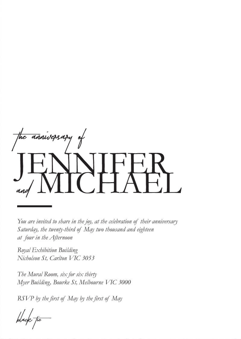 The BWM - Wedding Anniversary Invitations