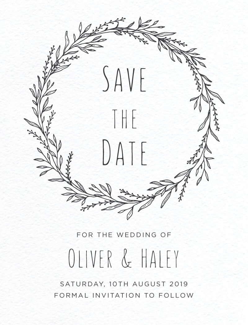 Blank Space Save The Date - Letterpress design preview
