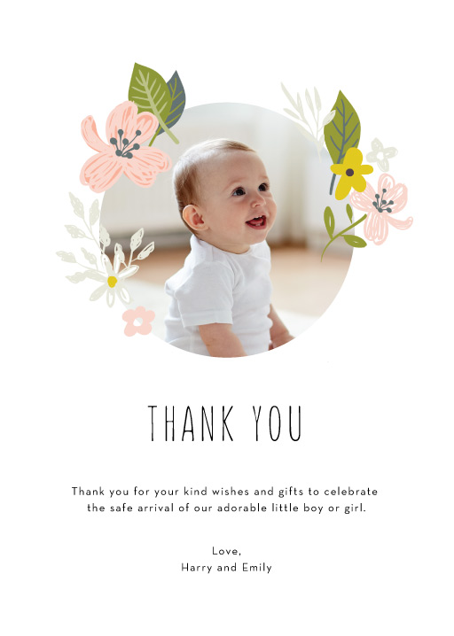 thank you note wording for baby gift