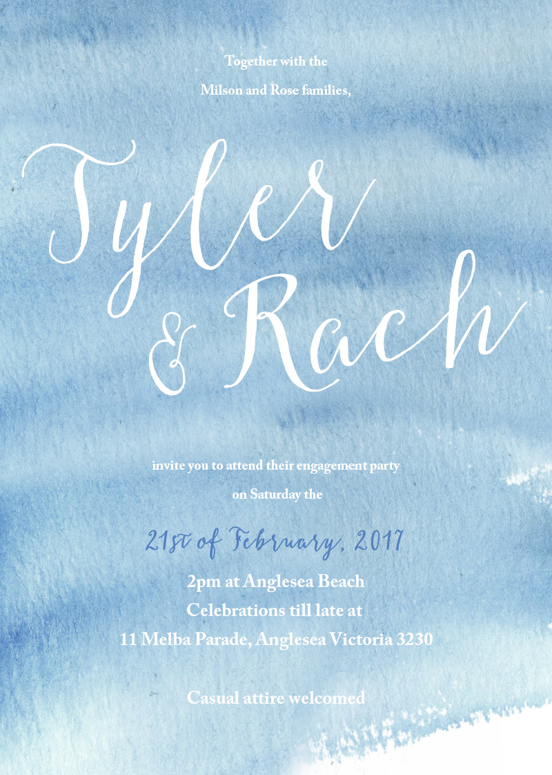 Beach Engagement Invitations - Digital Printing design preview