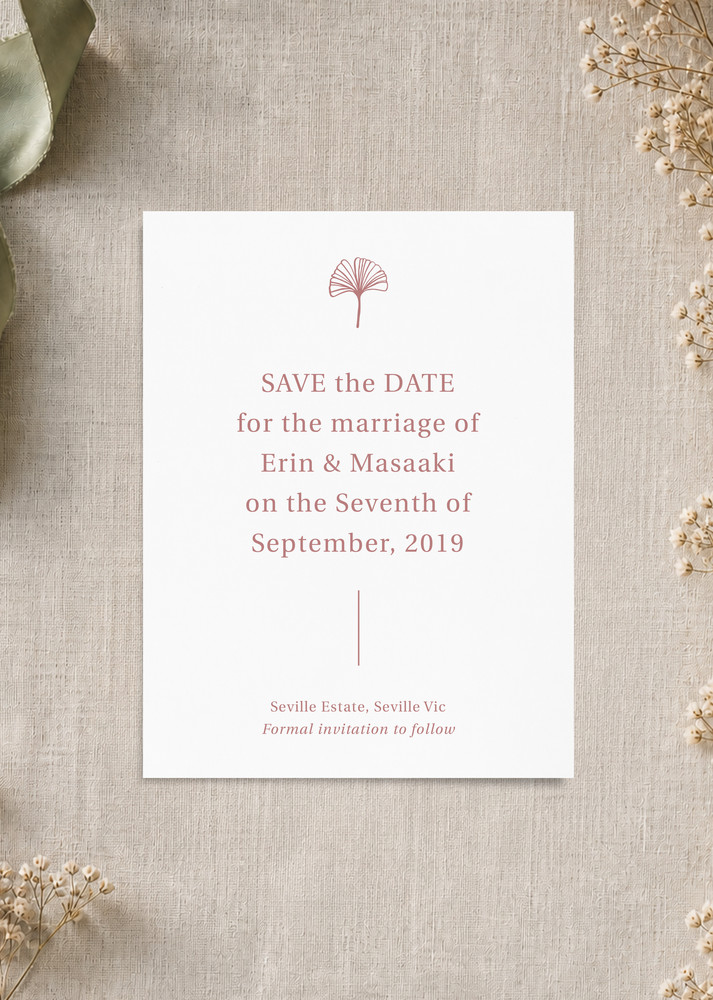 Dancing Ginkgo Save The Date - Digital Printing design preview