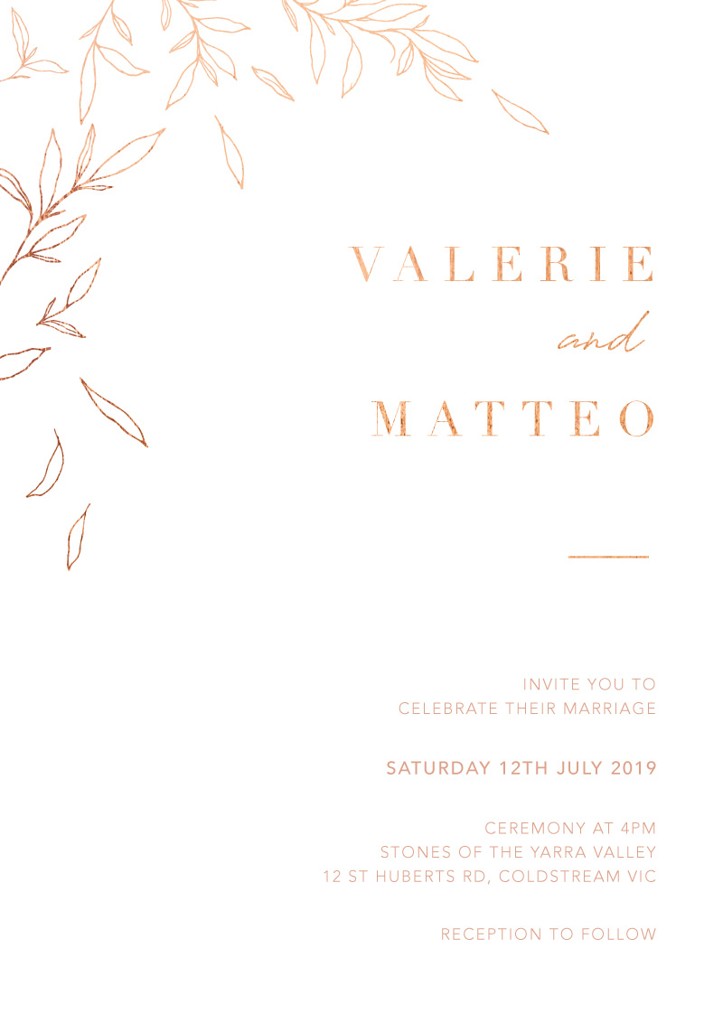 Modern Simplicity Wedding Invitations - Flat Foil design preview