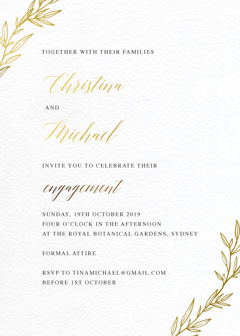 Athena's Crown - Engagement Invitations