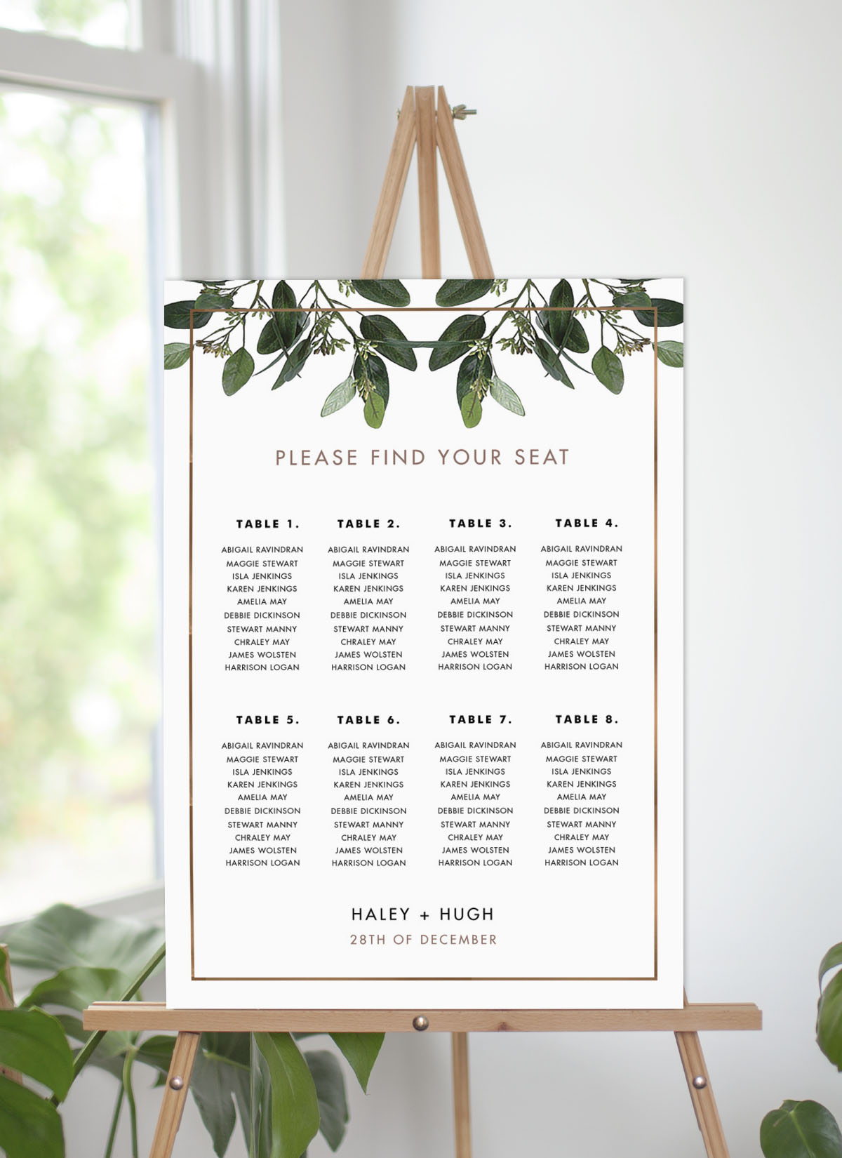 Garden Estate Wedding Seating Chart - Digital Printing design preview