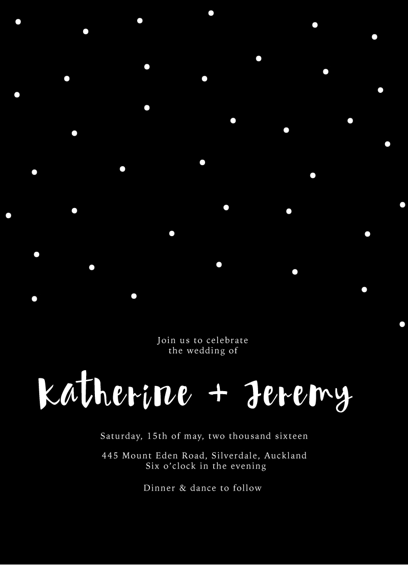 Dots Wedding Invitations - White Ink design preview
