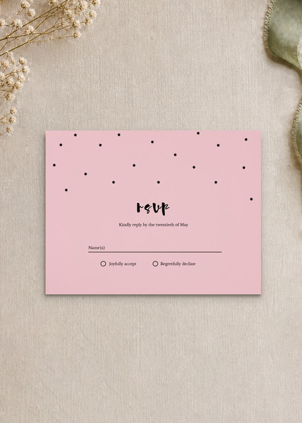 Dots RSVP card design from Paperlust.