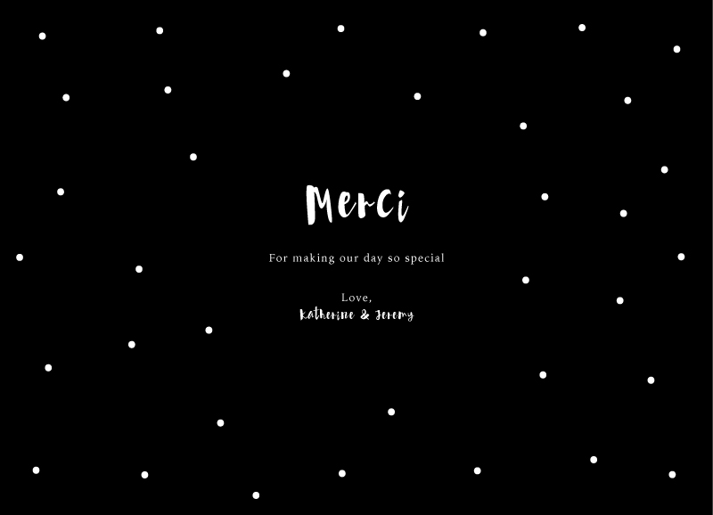 Customise Page Of Dots | White Ink | Wedding Thank You Cards