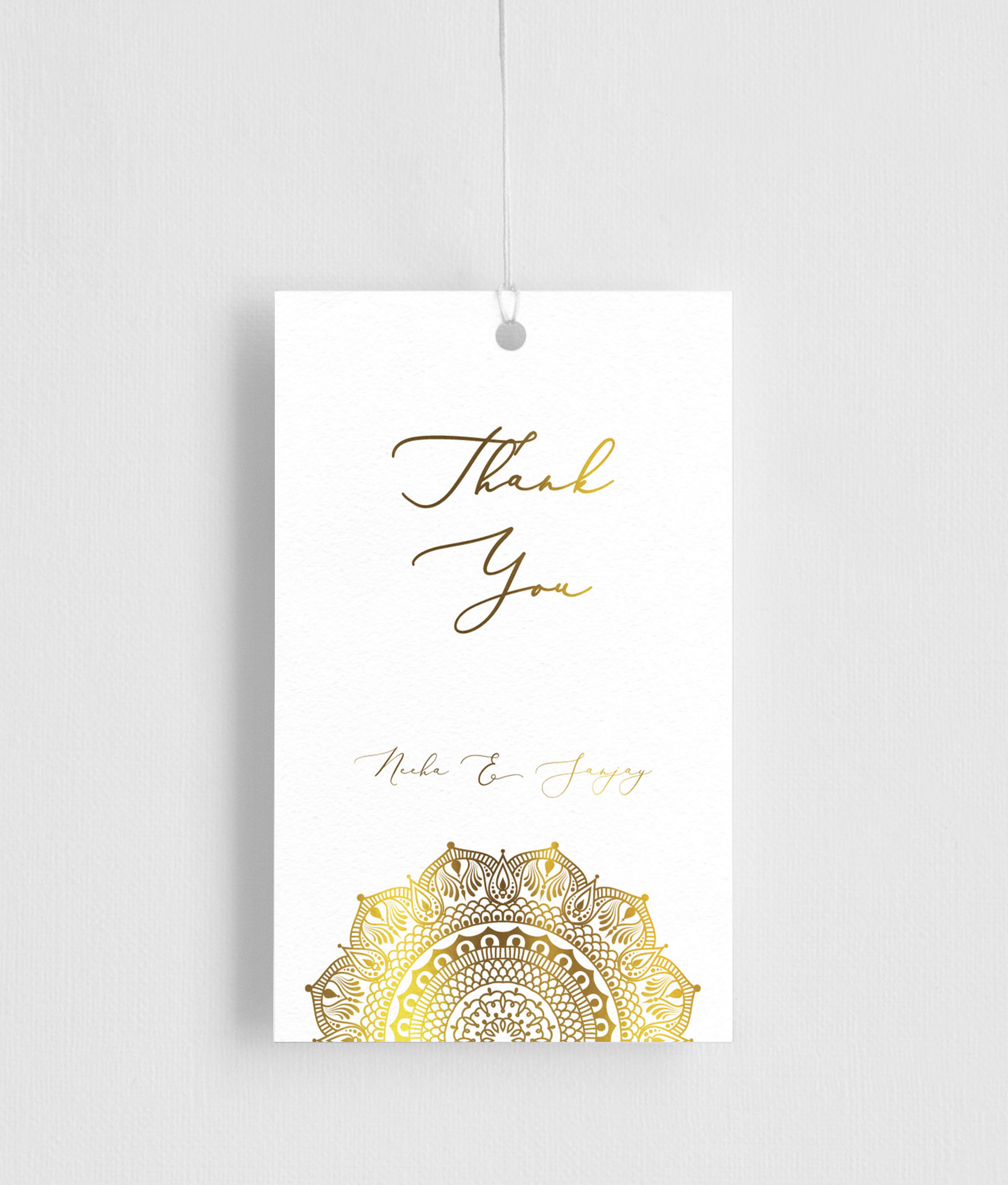 White Vivaha Gift Tags - Flat Foil design preview