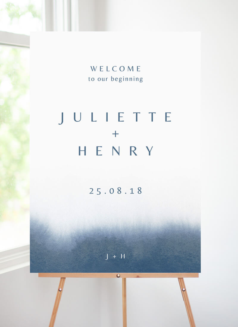 Deep Blue Wedding Signs - Digital Printing design preview