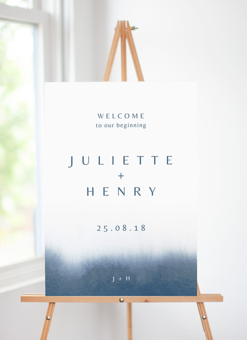 Deep Blue Wedding Signs - Digital Printing design preview
